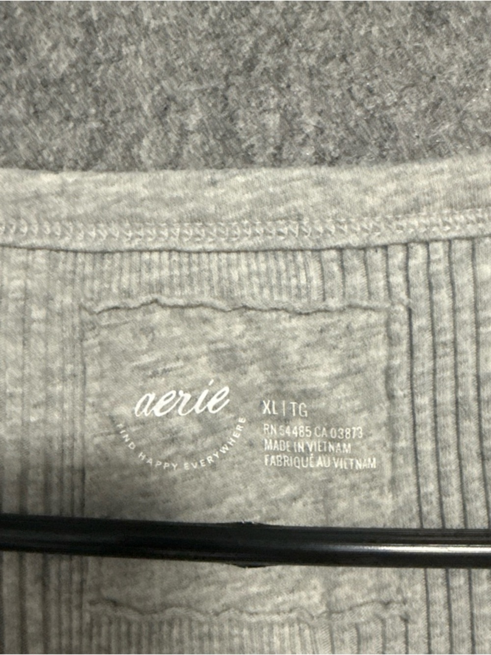 aerie Light Gray Ribbed Henley Tank - Picture 7 of 12